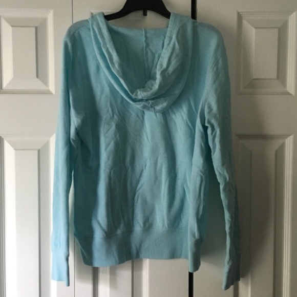 OLD NAVY Hooded Sweater Light Blue Drawstring Neck - Picture 3 of 3